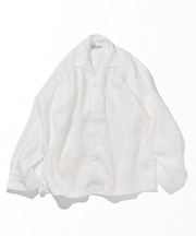 Linen Open Collar Long Sleeve Shirt
