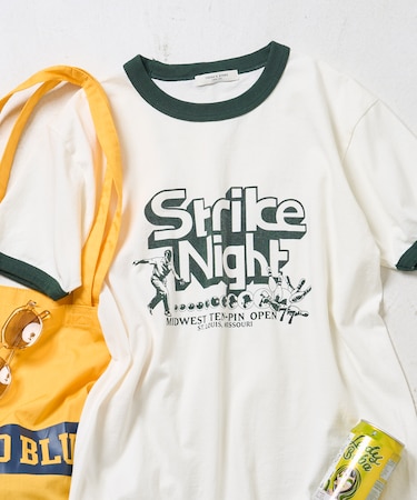 SPORTS PRINT RINGER T-SHIRT
