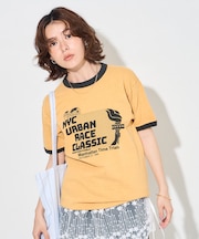 SPORTS PRINT RINGER T-SHIRT