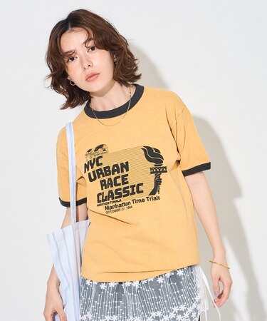 SPORTS PRINT RINGER T-SHIRT