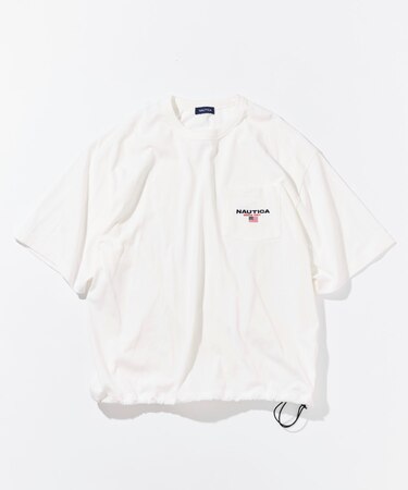 リラックスフィット フラッグロゴ ヘムコード ポケットTシャツ