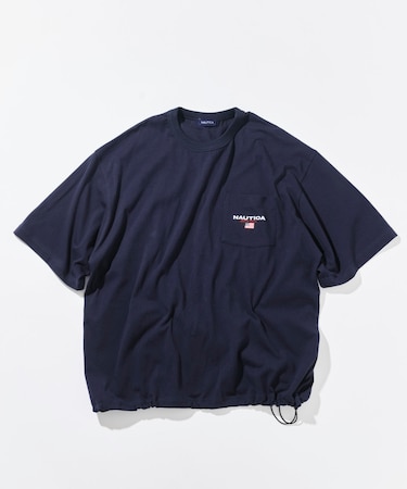 リラックスフィット フラッグロゴ ヘムコード ポケットTシャツ