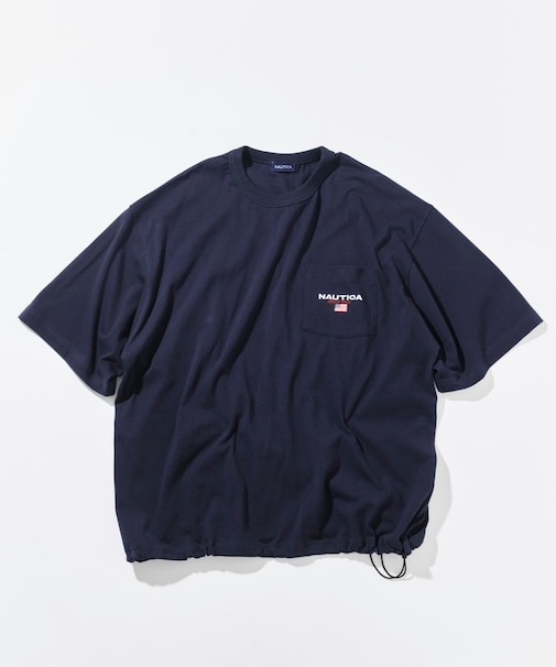 リラックスフィット フラッグロゴ ヘムコード ポケットTシャツ