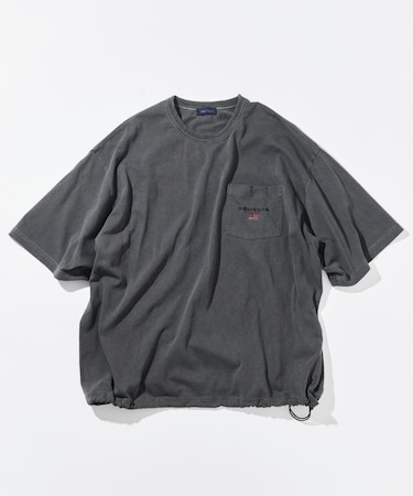 リラックスフィット フラッグロゴ ヘムコード ポケットTシャツ / ピグメント