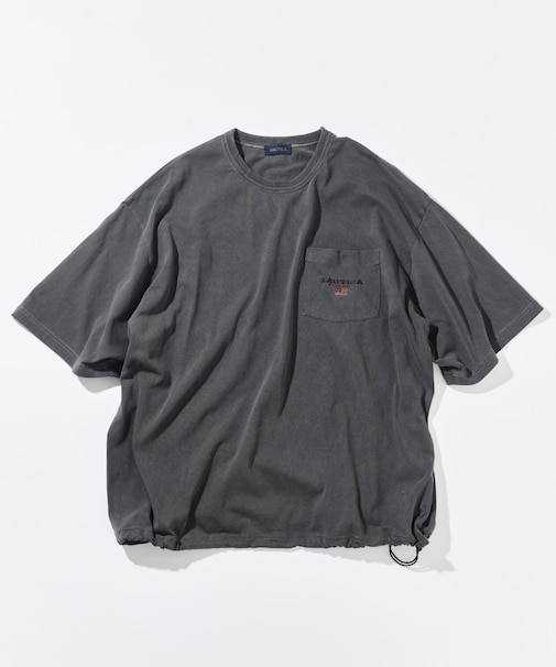 リラックスフィット フラッグロゴ ヘムコード ポケットTシャツ / ピグメント