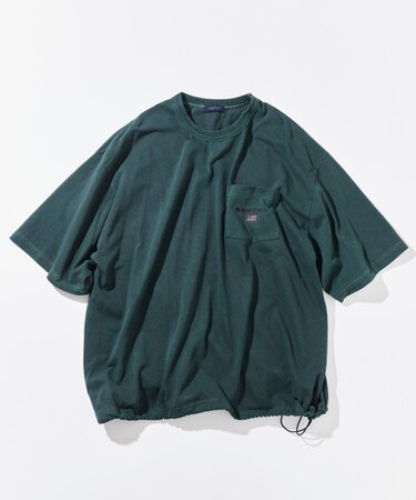 リラックスフィット フラッグロゴ ヘムコード ポケットTシャツ / ピグメント
