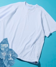 SUPER ICE / スーパーアイス ヘンリーネック スピンドルTシャツ 接触冷感 / 吸水速乾 / UVカット