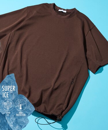 SUPER ICE / スーパーアイス クルーネック スピンドルTシャツ 接触冷感 / 吸水速乾 / UVカット