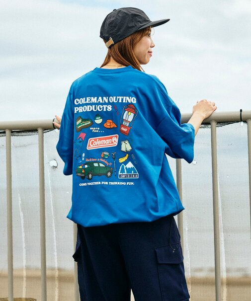 Coleman × FREAK'S STORE / コールマン 別注 Trekking Goods バックプリント スピンドルTシャツ