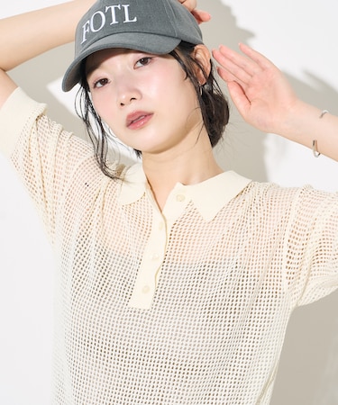 別注 透かし編みポロニット