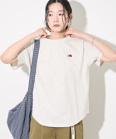 別注 ワンポイント刺繍 ラウンドヘムTシャツ