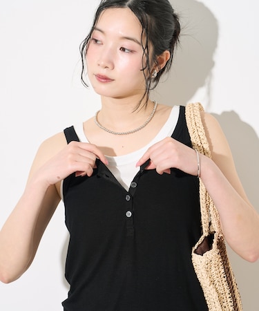 【セットアイテム】ヘンリーネック レイヤードタンクトップ