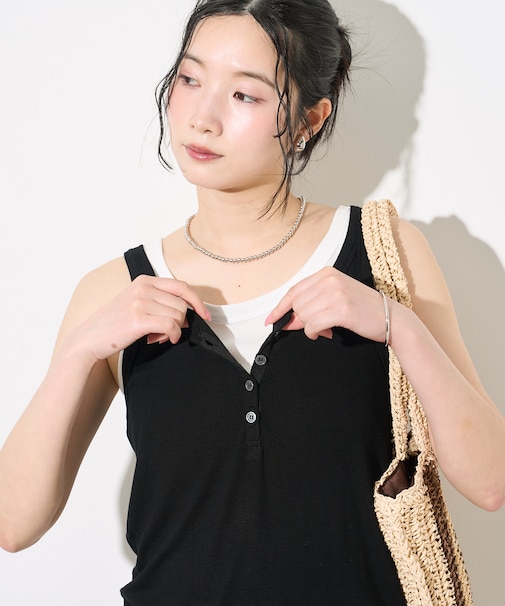 【セットアイテム】ヘンリーネック レイヤードタンクトップ
