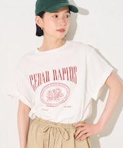 フラワープリントTシャツ
