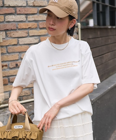 箔プリント ロゴTシャツ