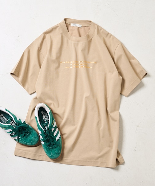 箔プリント ロゴTシャツ
