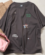 【MICKEY MOUSE】レトロ総柄 刺繍 Tシャツ