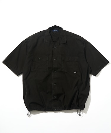 ワイドシルエット オーバーダイ S/S ワークシャツ