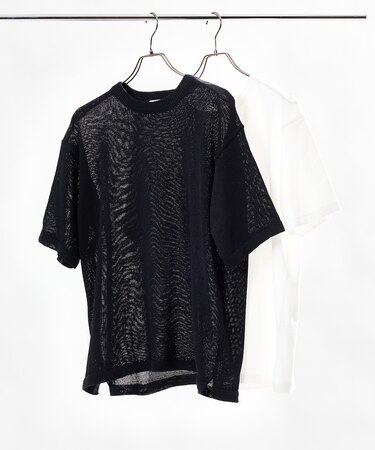 シアーニット＆コットンTシャツ レイヤードセット