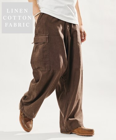 LINEN COTTON EASY CARGO PANTS 【セットアップ対応】