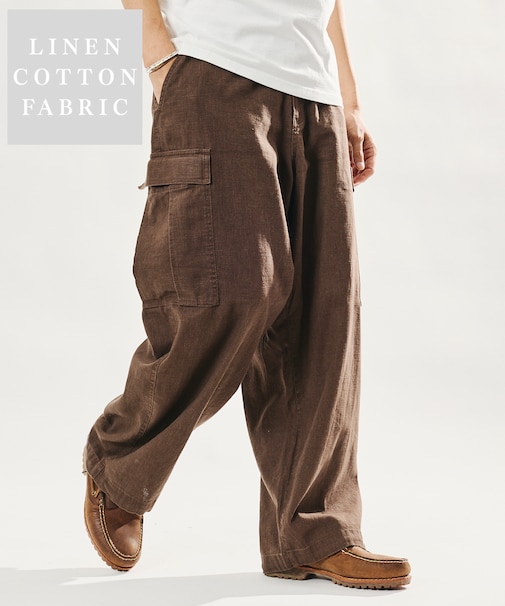 LINEN COTTON EASY CARGO PANTS 【セットアップ対応】