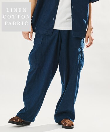 LINEN COTTON EASY CARGO PANTS 【セットアップ対応】