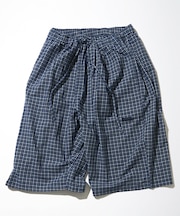 Indigo Madras Check Cropped Easy Pant