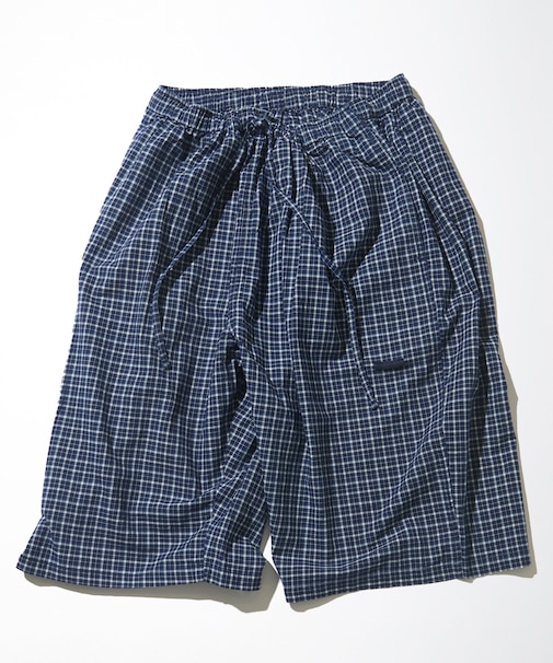 Indigo Madras Check Cropped Easy Pant
