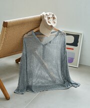 メッシュ ヘンリー サマーニット