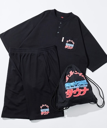 大世界×SAUVENIR×FREAK'S STORE 別注 オールナイトサウナ KANNAIGI ナップサック付き 裏毛セットアップ