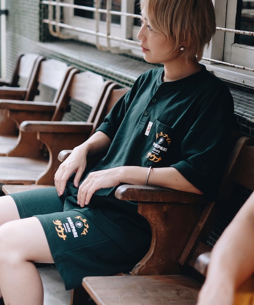 PARI PARI apt.×SAUVENIR×FREAK'S STORE 別注 オールナイトサウナ KANNAIGI ナップサック付き裏毛セットアップ