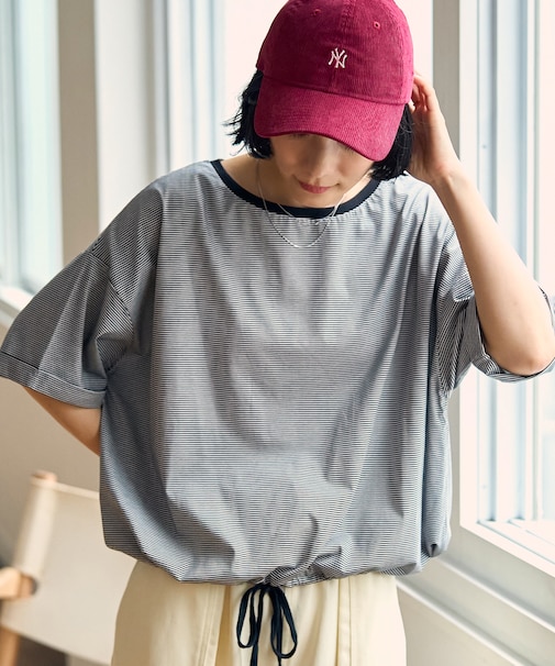 ワイド ドロスト ボーダーTシャツ