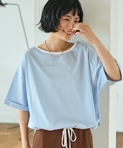 ワイド ドロスト ボーダーTシャツ