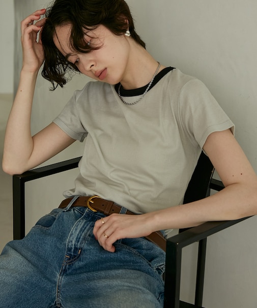 別注 Light Panel Rib Crew Tee