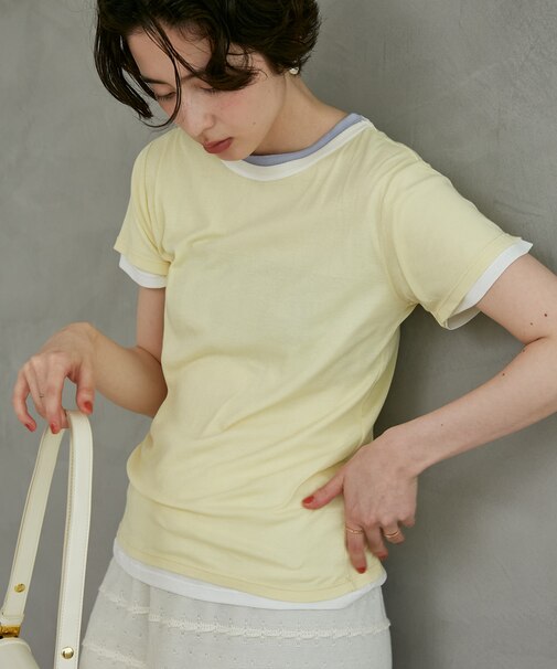 別注 Light Panel Rib Crew Tee