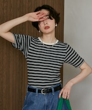 別注 Panel Rib Half Sleeve Tee