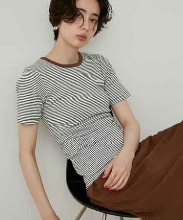 別注 Panel Rib Half Sleeve Tee