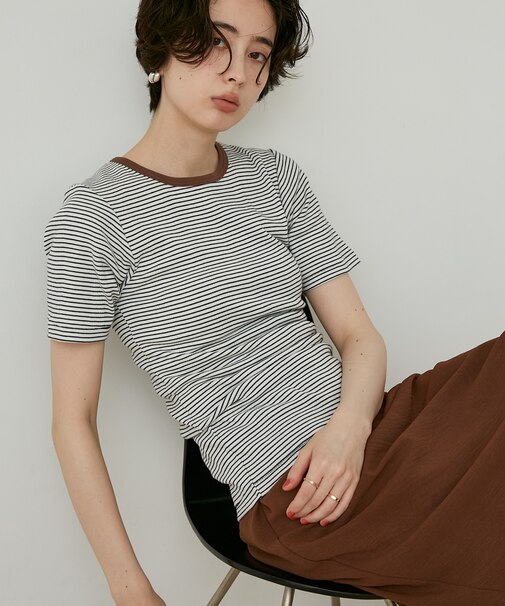 別注 Panel Rib Half Sleeve Tee