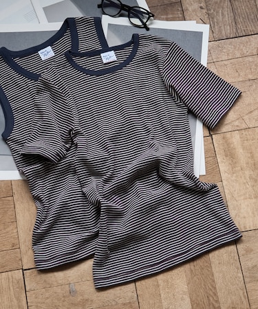 別注 Panel Rib Half Sleeve Tee