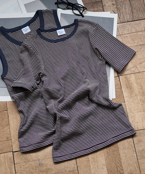別注 Panel Rib Half Sleeve Tee