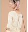 リボン付き 2WAY ワッフル 5分袖Tシャツ