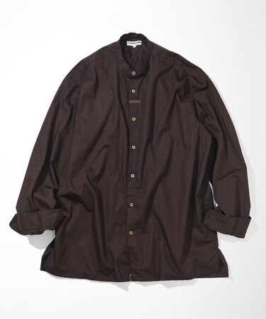 Broadcloth Band Collar Shirt