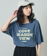 ルーズネック ピグメントロゴTシャツ