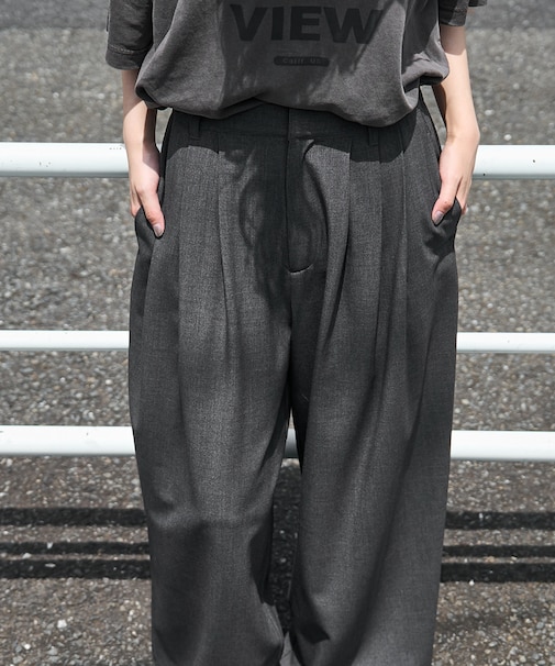 タック ワイドパンツ