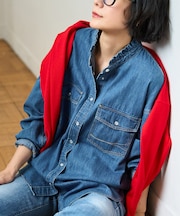 別注 FRILL COLLAR DENIM SHIRTS