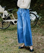 vintage リメイク タック デニムパンツ