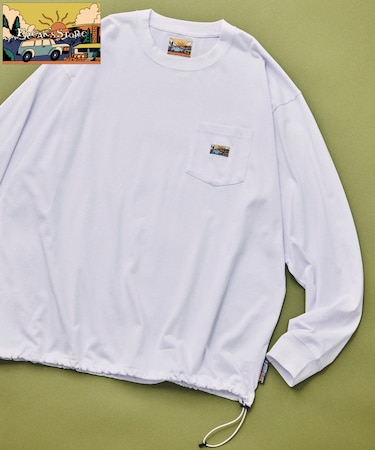 FREAK'S STORE for BEACH & FES リラックスフィット ワンポイントロゴ スピンドル ロングスリーブTシャツ