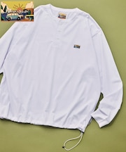 FREAK'S STORE for BEACH & FES リラックスフィット ワンポイントロゴ スピンドル ヘンリーネック ロングスリーブTシャツ