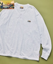 FREAK'S STORE for BEACH & FES リラックスフィット ワンポイントロゴ スピンドル ヘンリーネック ロングスリーブTシャツ