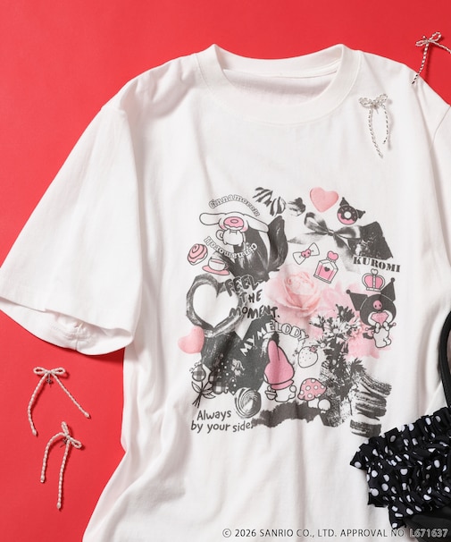 サンリオキャラクターズ コラージュプリントＴシャツ